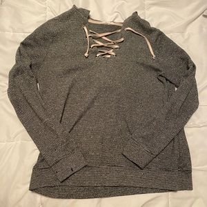 Striped Maurice’s hoodie w/ pink strings